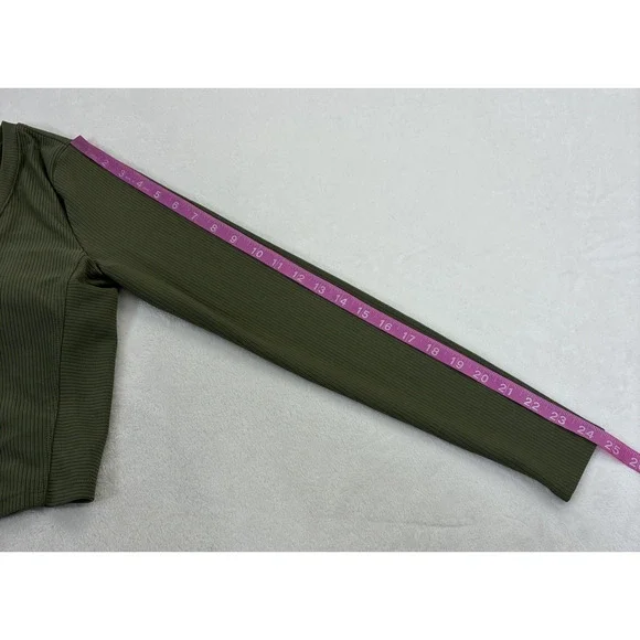 Calia by Carrie Underwood Women’s Green Ribbed Athletic Top Sz Med Long Sleeve - Picture 3 of 11
